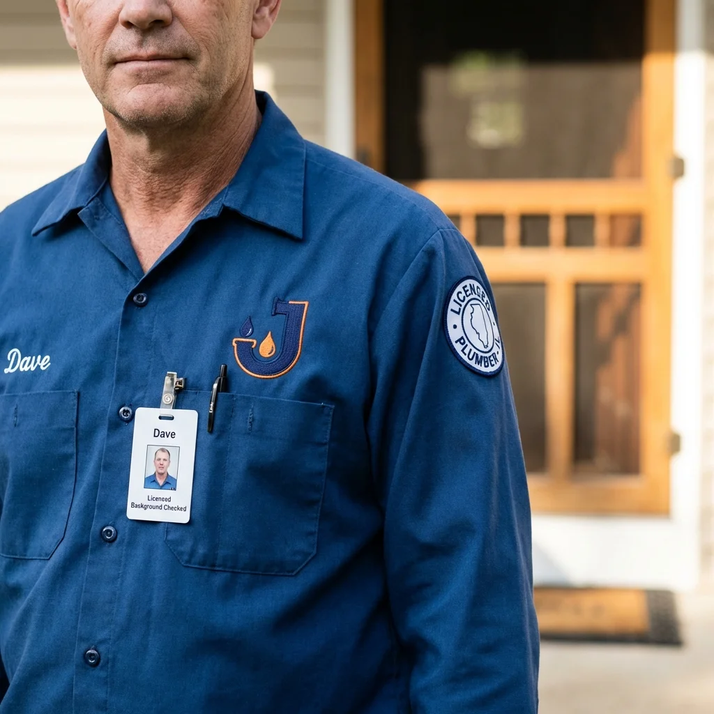 Licensed plumber showing ID badge in Silver Lake, KS