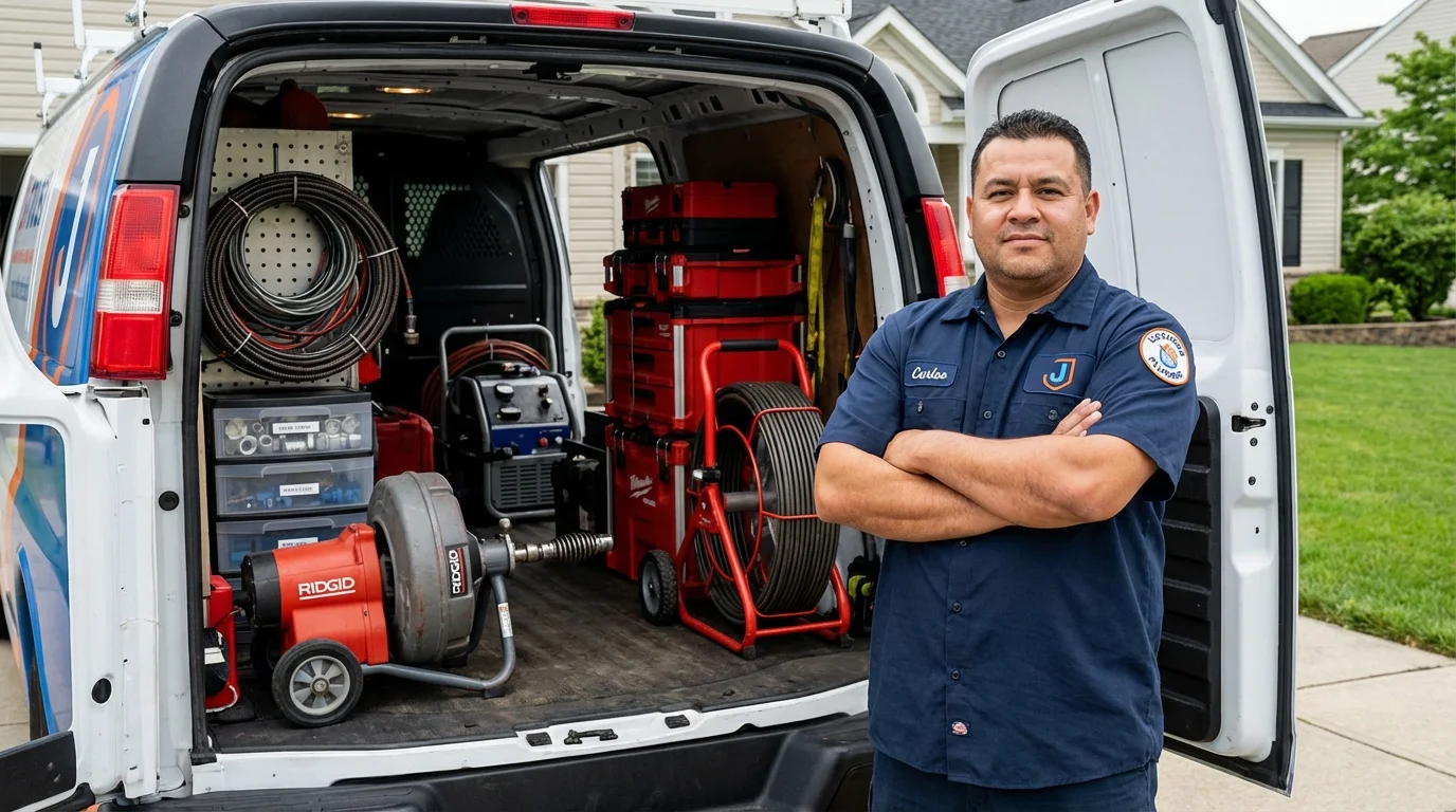 Professional drain cleaning equipment and Johns Plumbing LLC plumber in Silver Lake